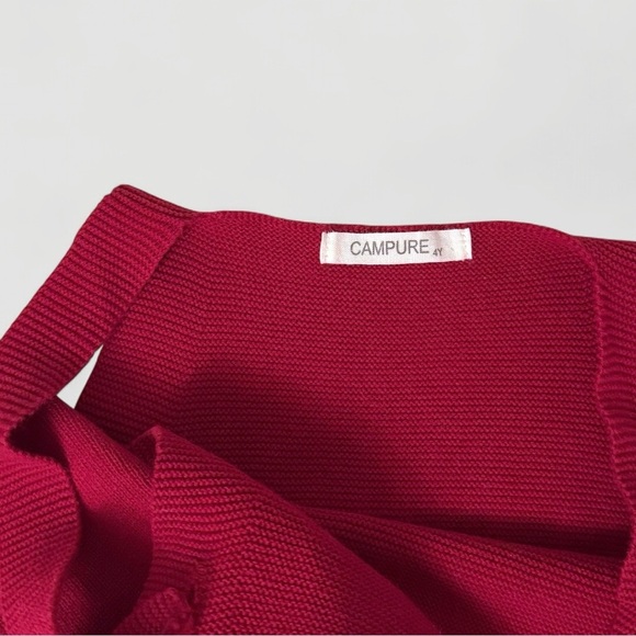 Kids Luxurious Soft Knit Red Campure Overalls Toddler Size 4 NWOT - Picture 3 of 7